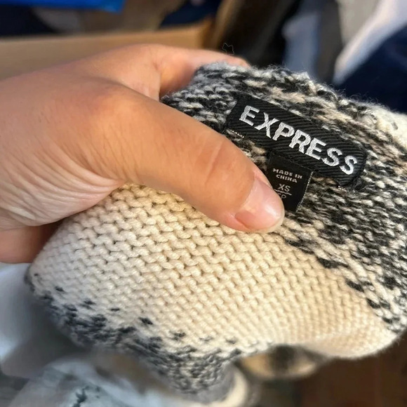 Express Striped Wool Blend Ruffle Cardigan - Picture 3 of 4